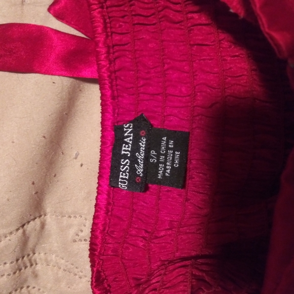 Red Satin halter top with beaded trim - Picture 4 of 4